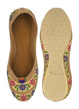 Cream Zari Work Juti