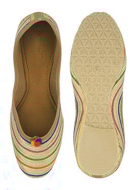 Cream Zari Work Juti