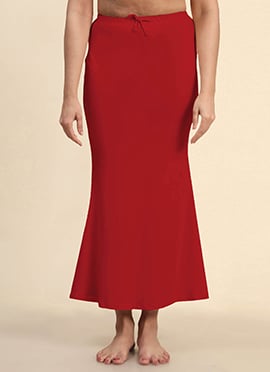 Crimson Red Polyester Fishcut Shapewear