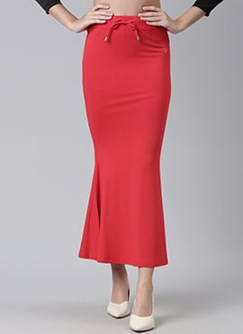 Crimson Red Women Saree Skirt