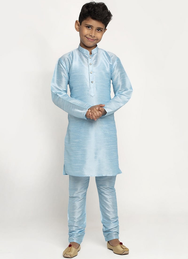 Cultural Silk Dupion Kids Boys Kurta Pyjama Party Wear