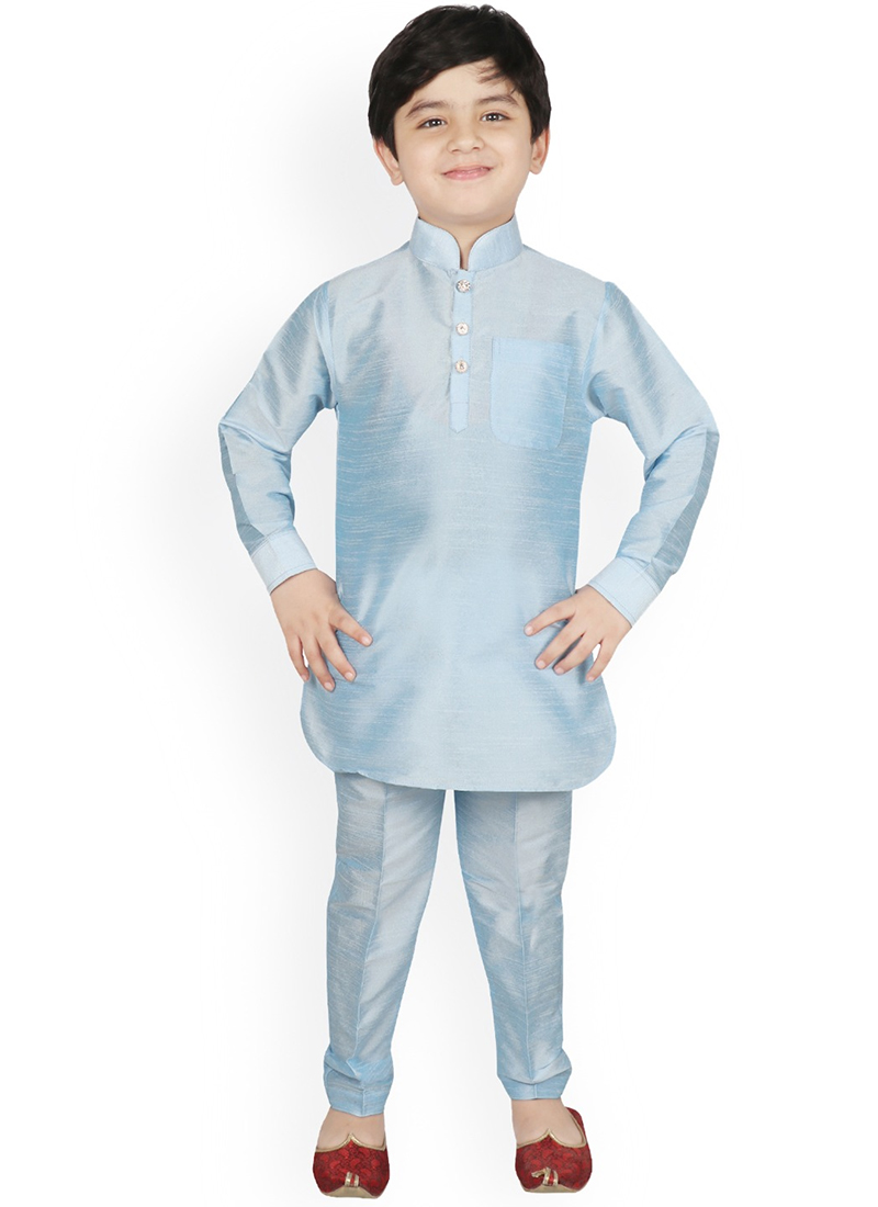 Cultural Silk Dupion Kids Boys Kurta Pyjama