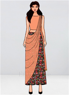 indowestern saree style