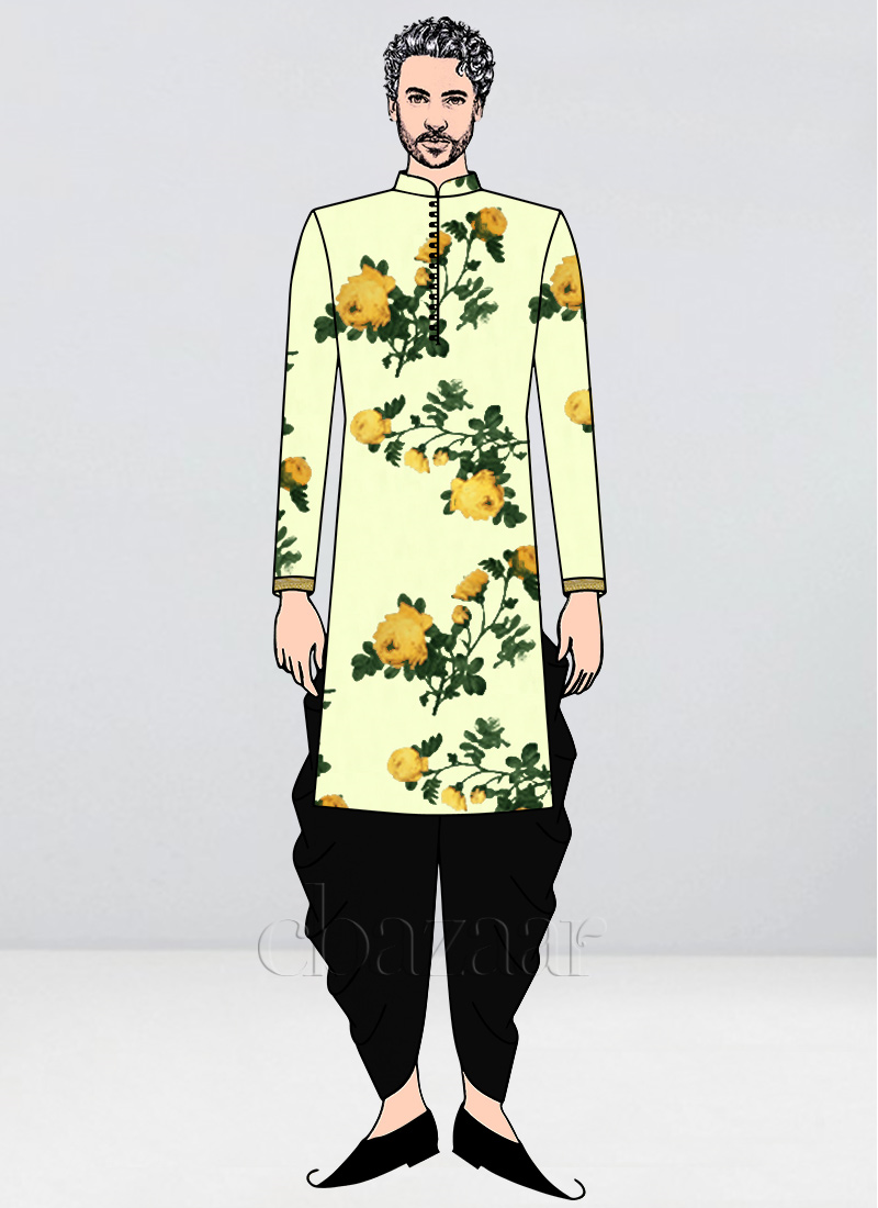 Paisley Print Kurta with Dhoti Set