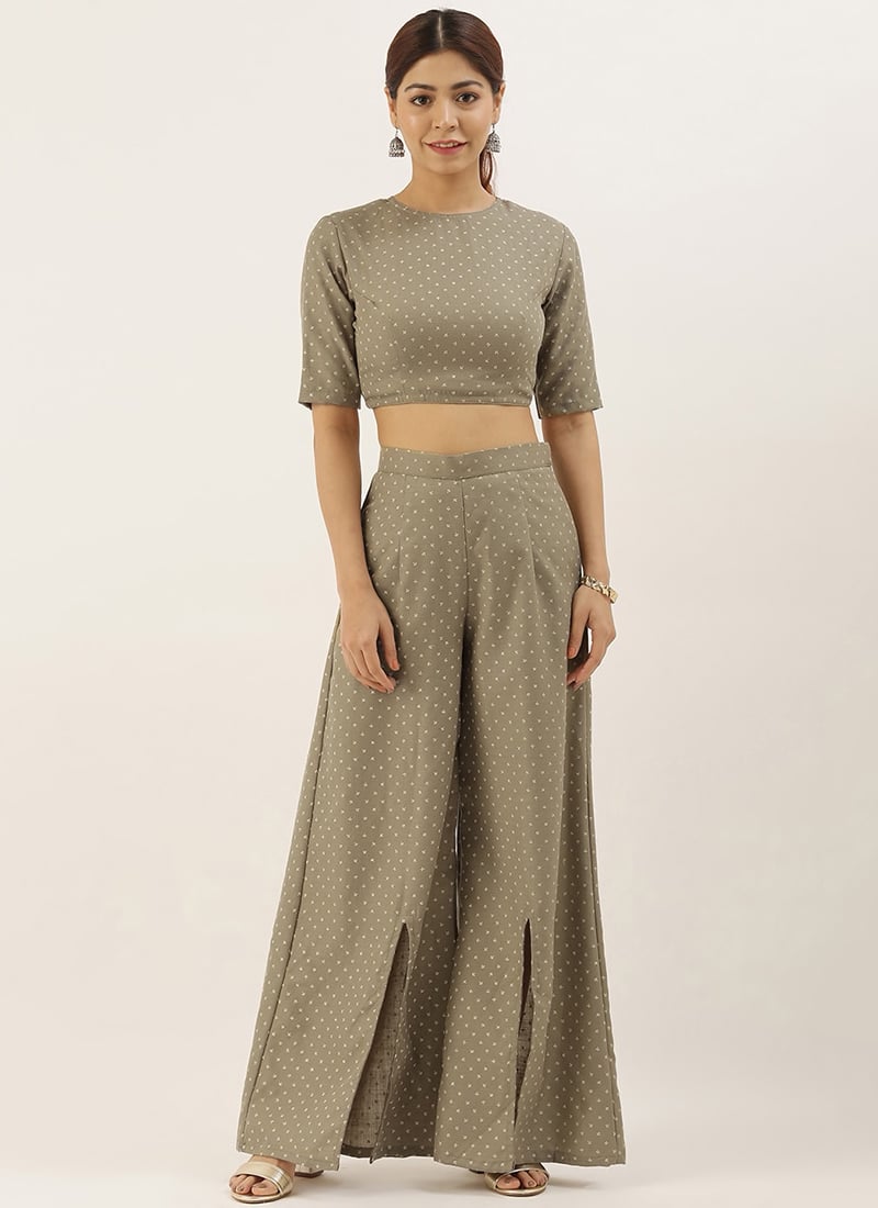 Foil Printed Rayon A Line Palazzo Set