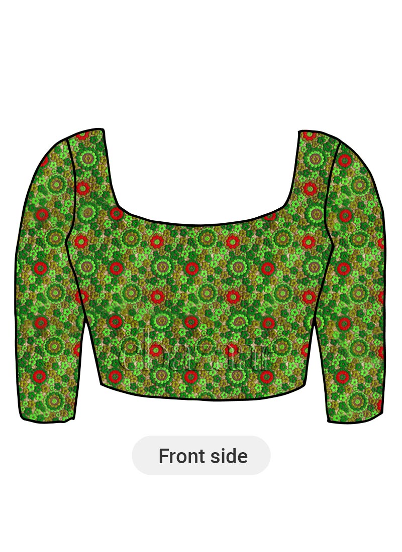 Custom Stitched Multicolored Embroidered Square Neck Blouse Party Wear