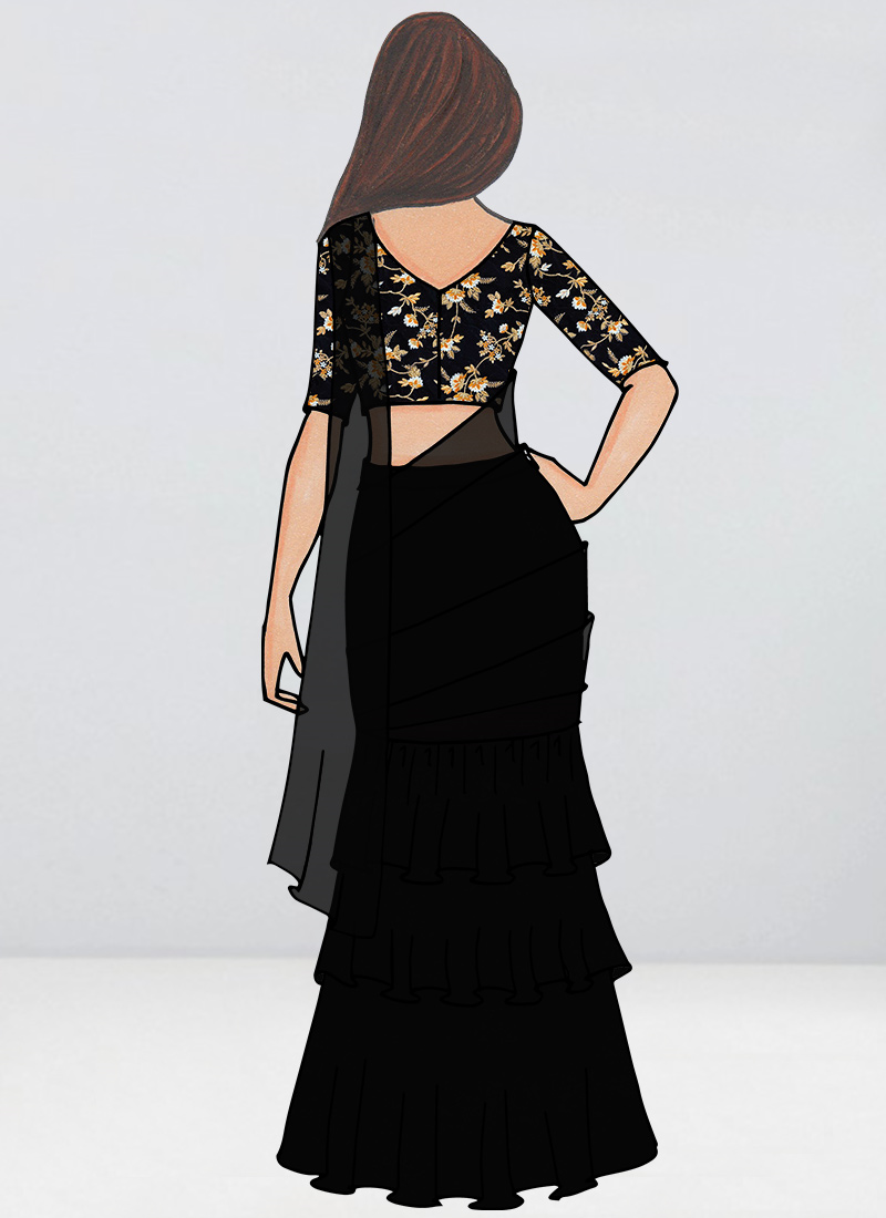 lehenga with black blouse