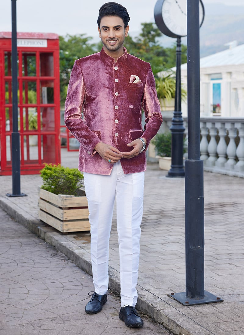 Dar Onion Pink Velvet Regal Blazers