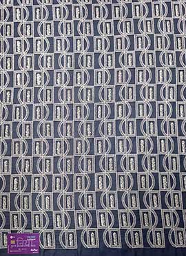 Dark Blue Georgette Embroidered Fabric