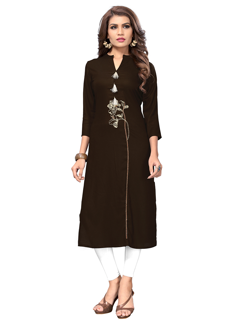 dark brown colour kurti