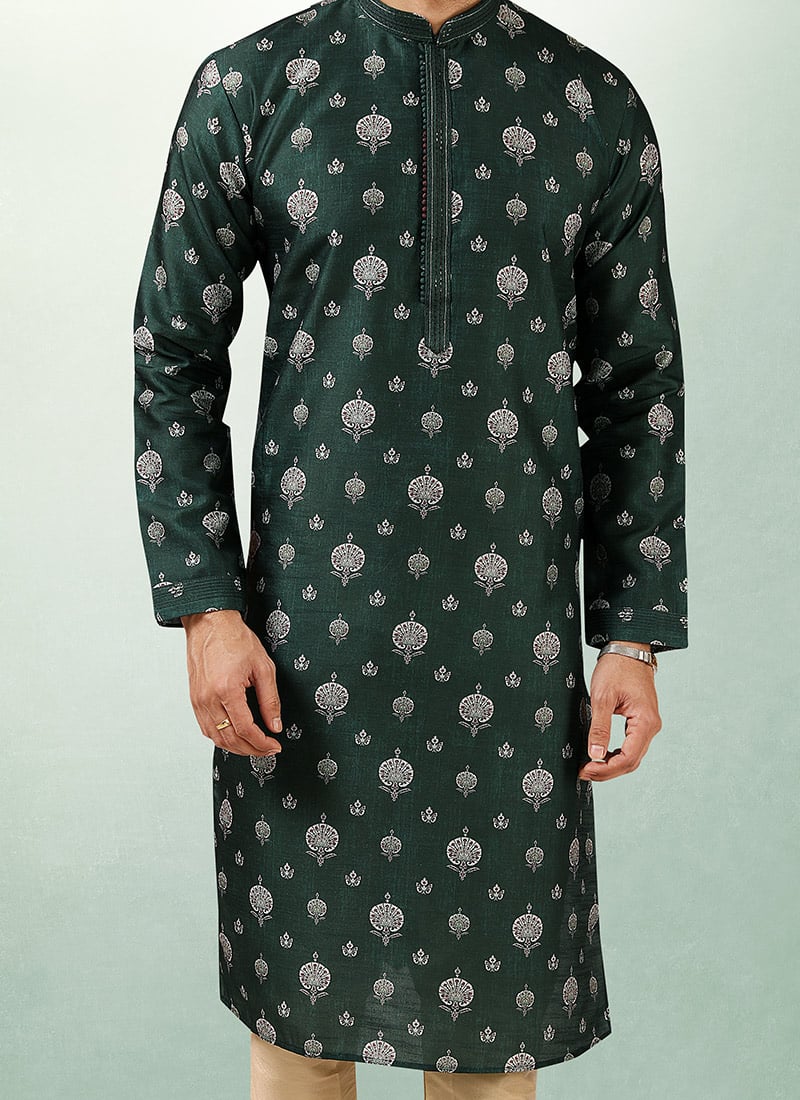 All Over Floral Design Embroidery Work Jacquard Kurta Jacket Set – De Royal Mens Ethnic