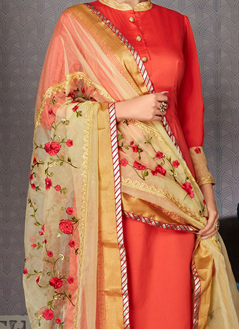 Buy Dark Pink Embroidered Sharara Suit Party Wear, Embroidered, sharara suit Online Shopping 