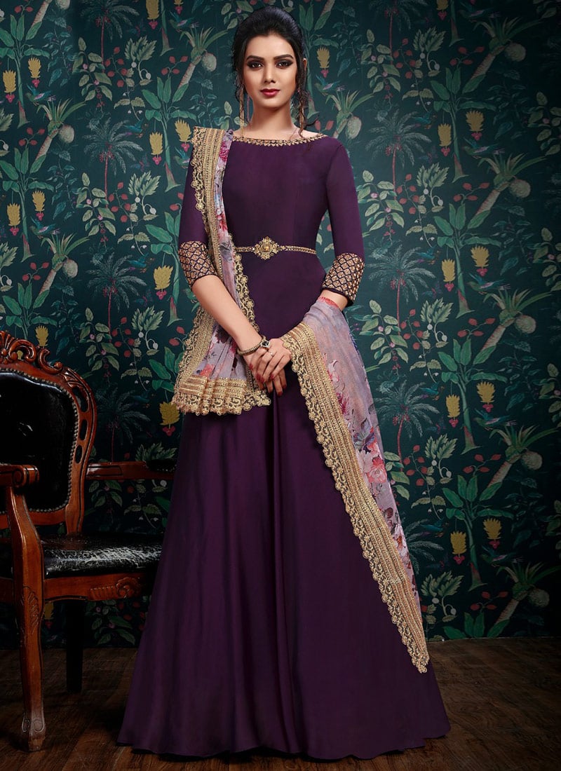 violet anarkali