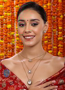 Dazzling Gold Plated Gold Plated Kundan And Stone Work Necklace