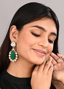 Delicate Green Stone Drops