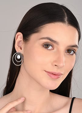 Delicate Silver Stone Studs