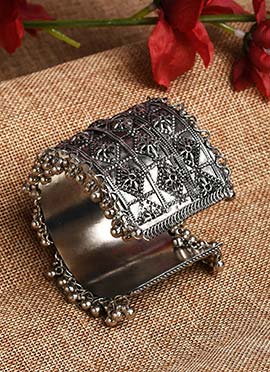 Designer Silver Oxidised Bracelet