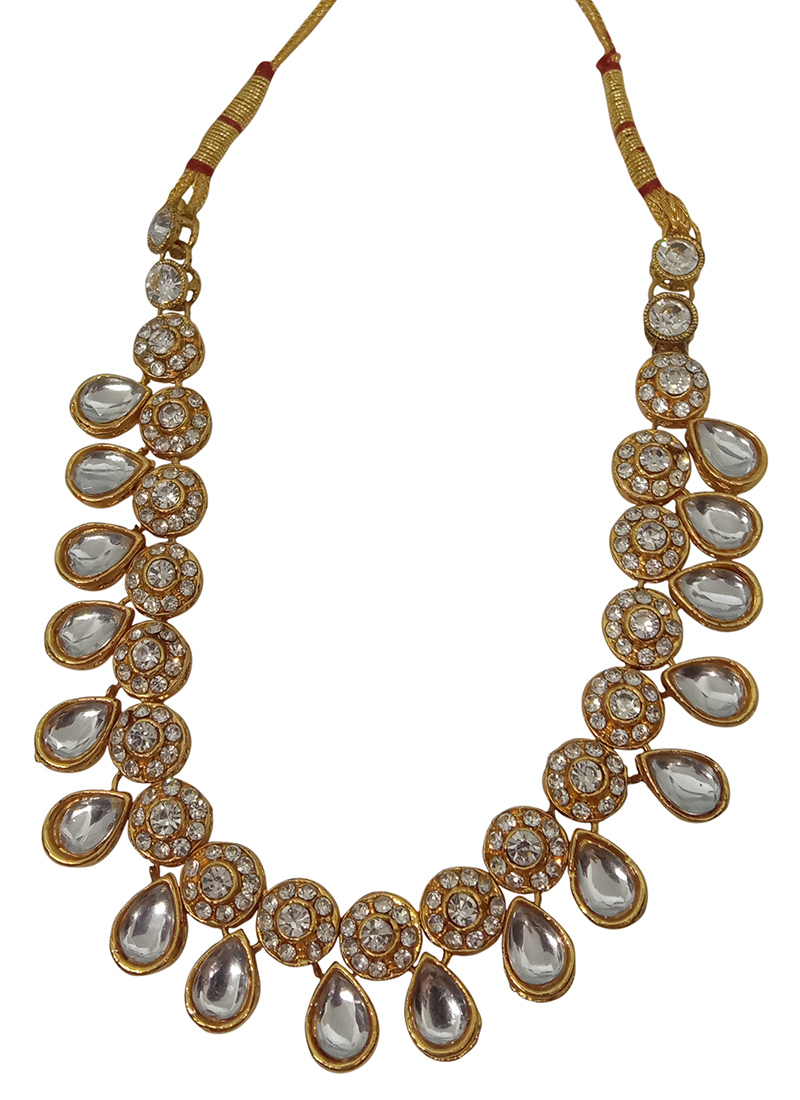 Buy Designer White Necklace Set Party Wear, Stones, necklace Online