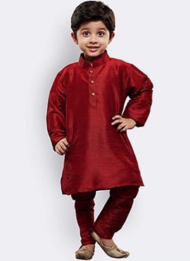 Distinctive Silk Dupion Kids Boys Kurta Pyjama