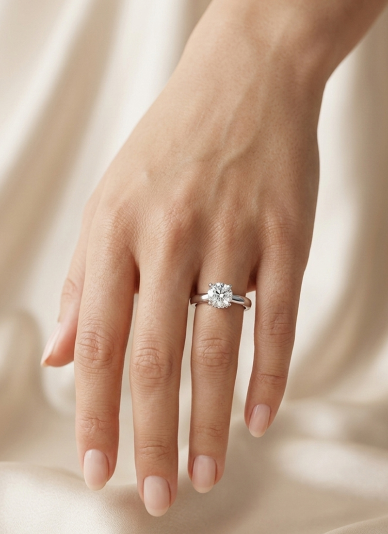 Elegant 925 Sterling Silver Moissanite Ring Wedding Wear