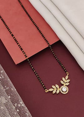 Elegant Gold Beads Stones Mangalsutra