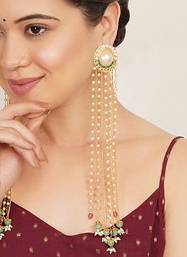 Elegant Green Moti Beads Danglers