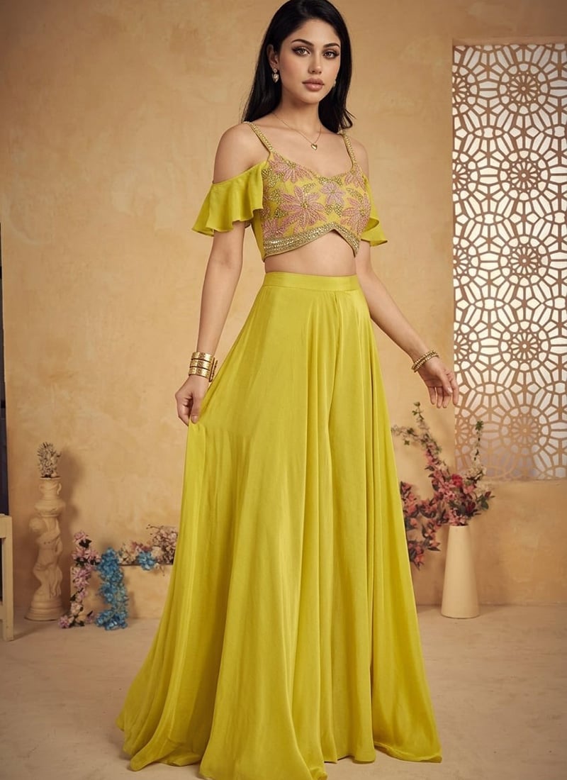 Elegant Green Silk Beads Sequins Indowestern Set And Suit Wedding Wear