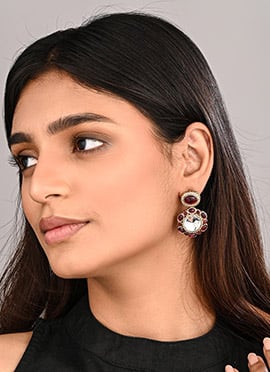 Elegant Maroon Stone Drops