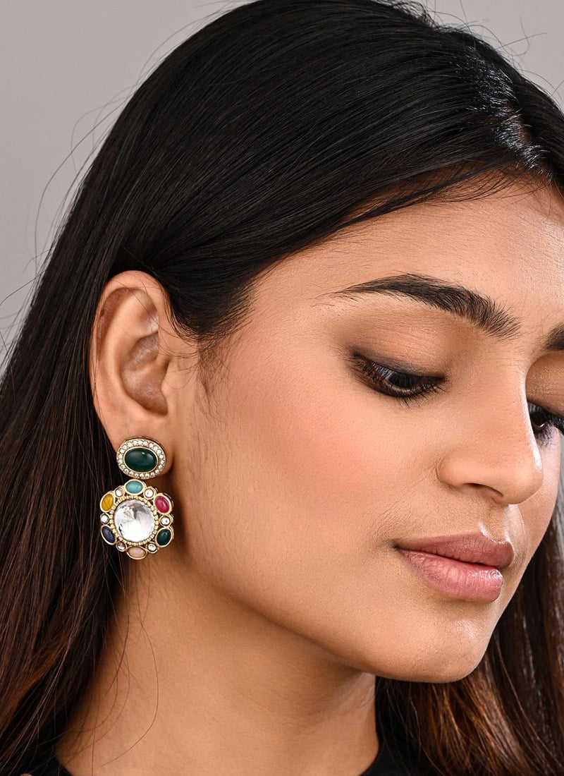 Elegant Multi Stone Drops Festive Wear