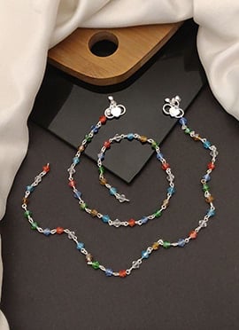 Elegant Multicolored Beaded Anklets