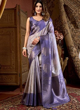 Elegant Purple Kota Silk Jacquard Saree