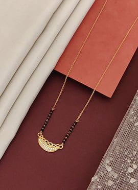 Elegant Rose Gold Beads Stones Mangalsutra