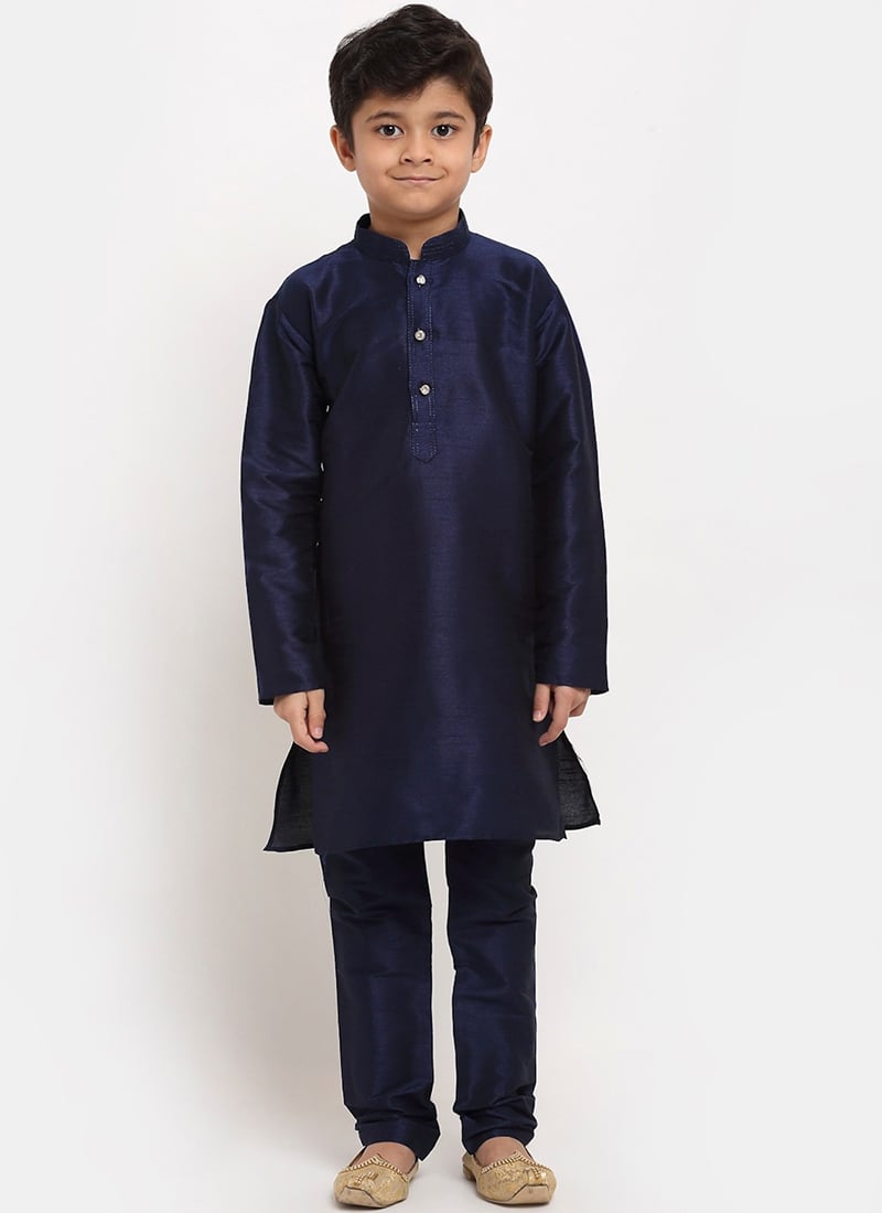 Elegant Silk Dupion Kids Boys Kurta Pyjama Party Wear