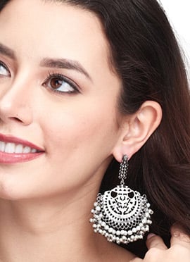 Elegant Silver Oxidised Chandbali