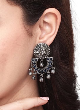 Elegant Silver Stone Drops