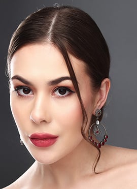 Elegant Silver Stone Hoops