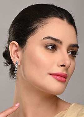 Elegant White Stone Danglers