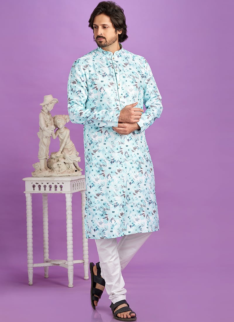 Embellished Blended Cotton Printed Kurta Pyjama