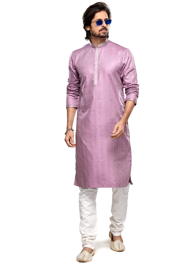 Embellished Silk Printed Thread Kurta Pyjama Party Wear