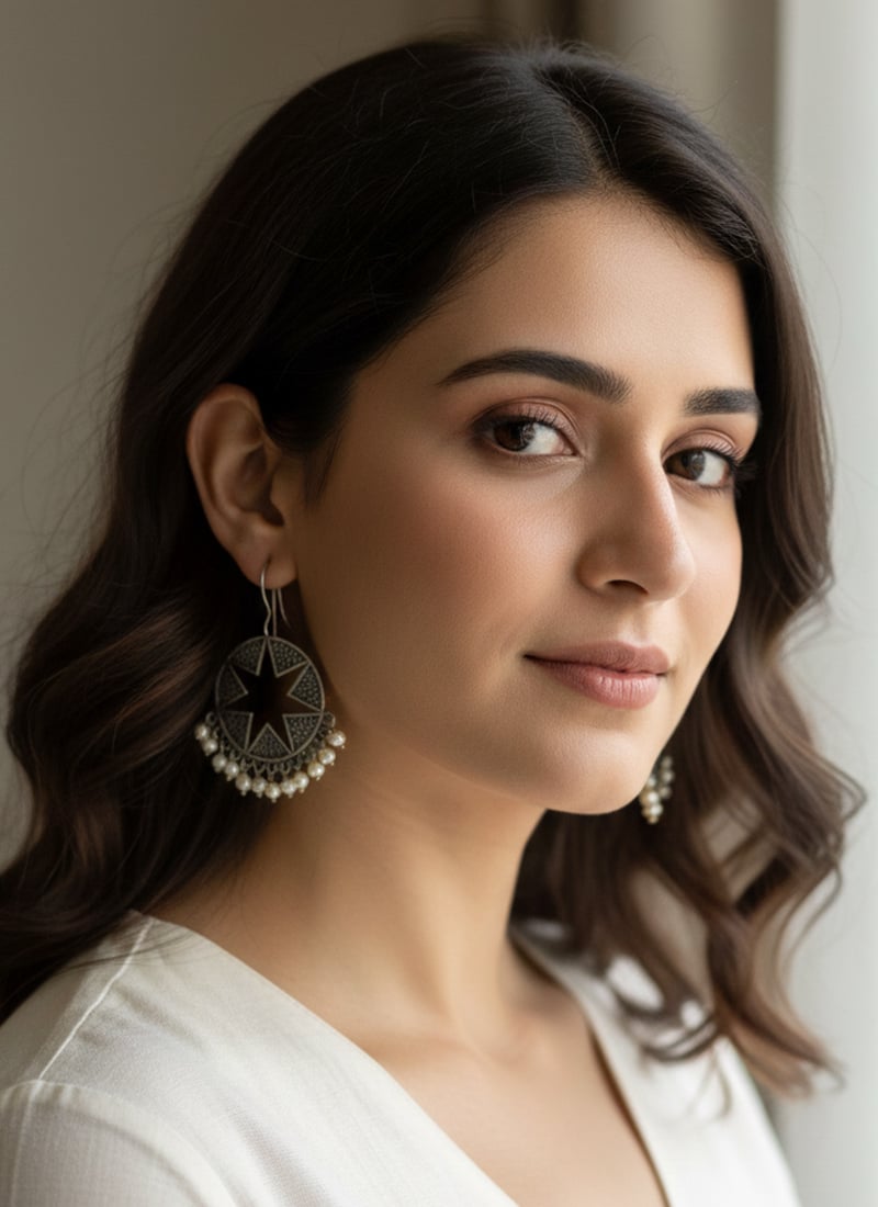 Enduring Beauty Silver Beads Work Drop Earrings After Six Wear