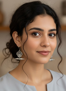 Ethereal Silver Oxidised Drop