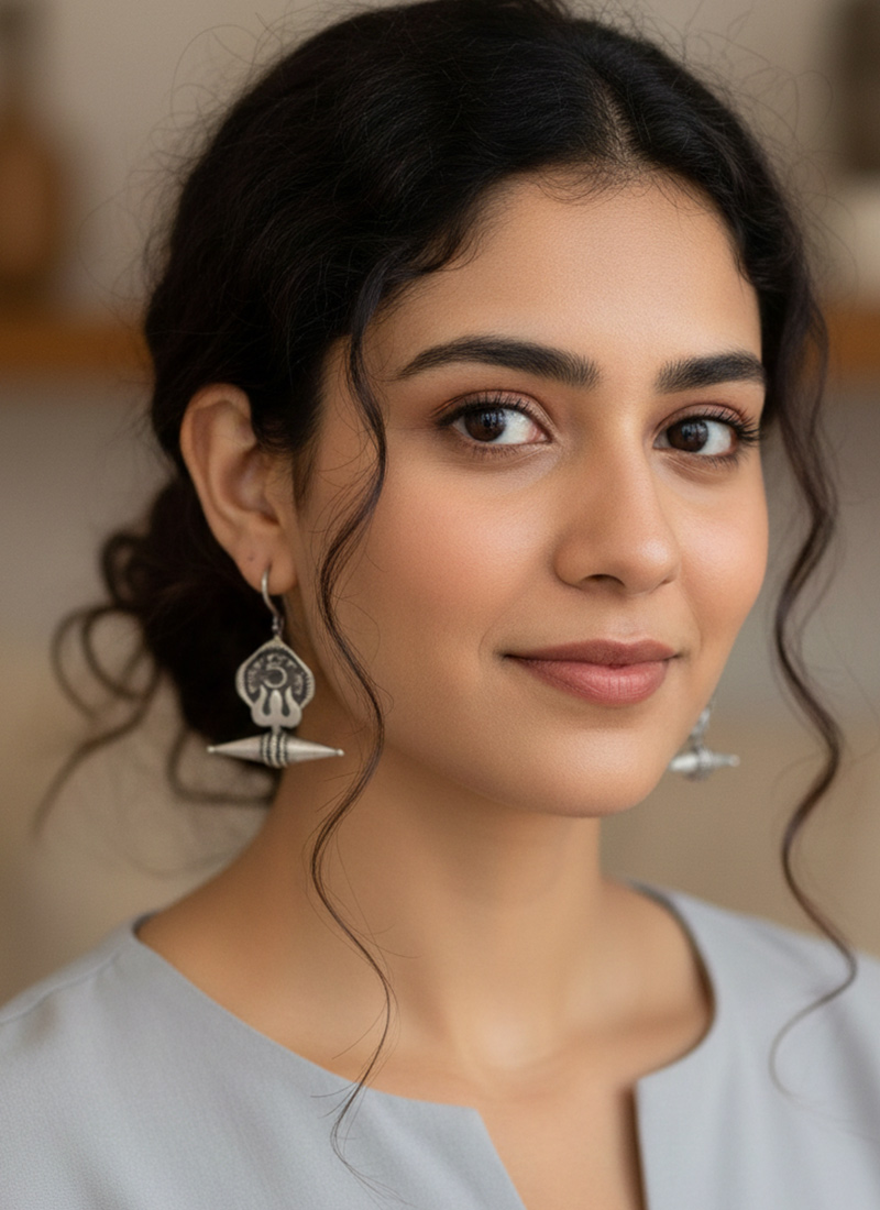 Ethereal Silver Oxidised Drop After Six Wear