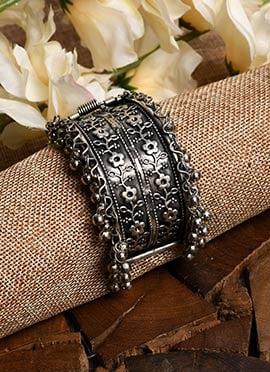 Ethnic Silver Oxidised Bracelet