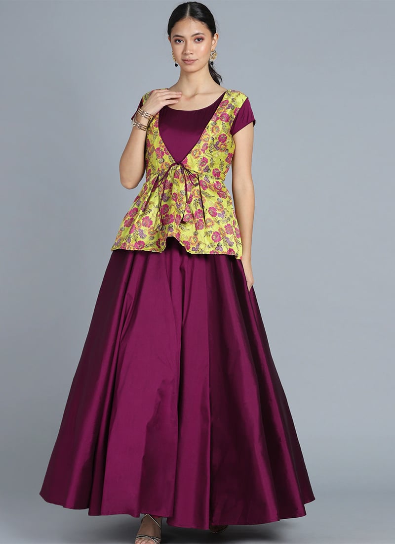 Ethnovog Gown with Peplum Jacket
