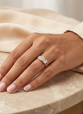 Exclusive Rose Gold 925 Sterling Silver Moissanite Ring