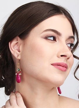 Exquisite Gold Pearl Stone Drops
