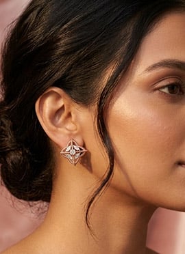 Exquisite Rose Gold 925 Sterling Silver Moissanite Stone Stud Earrings