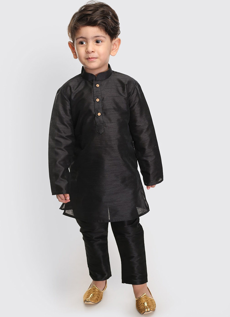 Exquisite Silk Dupion Kids Boys Kurta Pyjama Party Wear