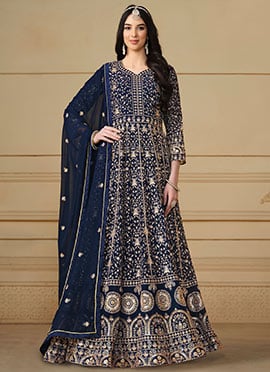 Georgette Embroidered Sequins Anarkali Suit