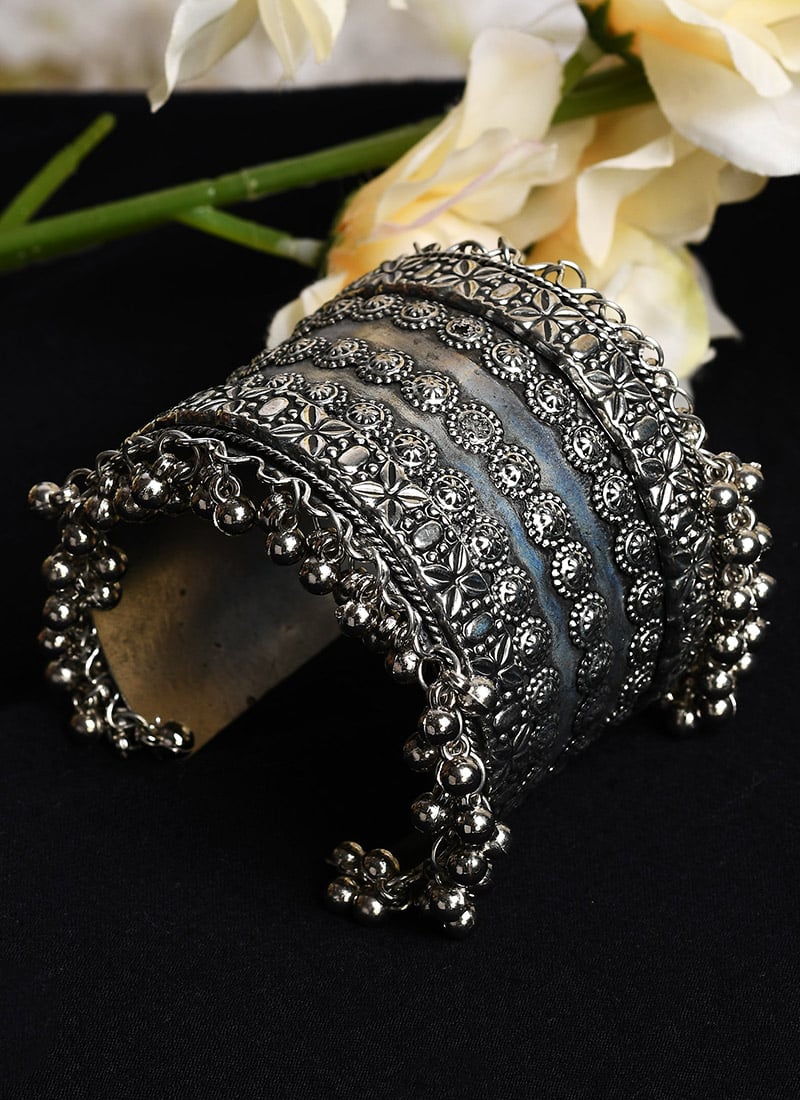 Festive Silver Oxidised Bracelet After Six Wear